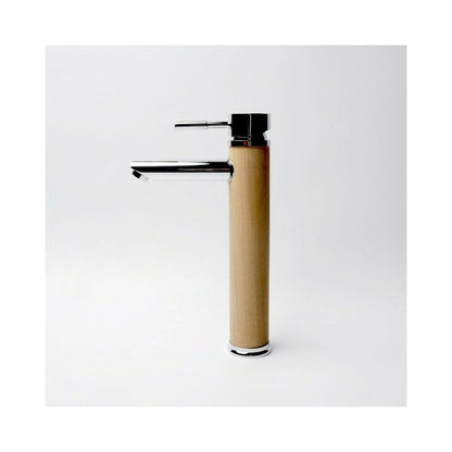High Basin Mixer Inter Ceramic Single-Handle Chrome-Wood Finish