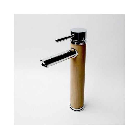 High Basin Mixer Inter Ceramic Single-Handle Chrome-Wood Finish