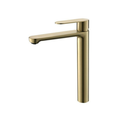 High basin mixer Inter Ceramic Trento single lever brushed gold