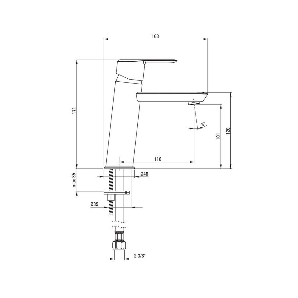 High-Arc Single-Handle Faucet Deante Arnika BQAE020M
