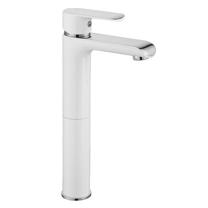 Rea Bloom High Basin Mixer Tap Single Lever White - Chrome