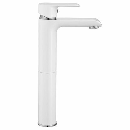 Rea Bloom High Basin Mixer Tap Single Lever White - Chrome