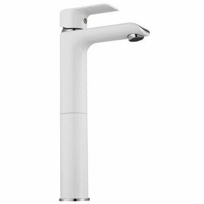 Rea Bloom High Basin Mixer Tap Single Lever White - Chrome