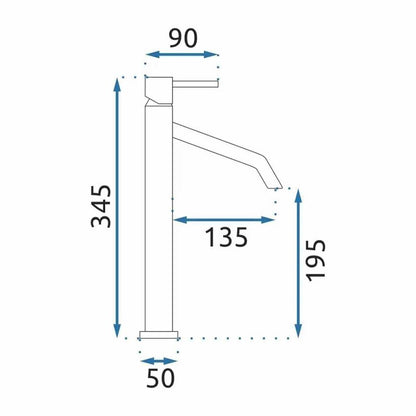 Rea Level High Basin Mixer Matte Black