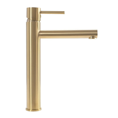 Rea Tess High Basin Mixer in Brushed Gold