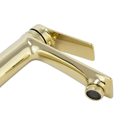 Rea Viral High Basin Mixer in Glossy Gold