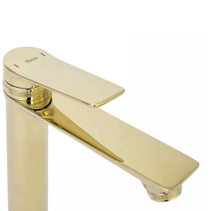 Rea Viral High Basin Mixer in Glossy Gold