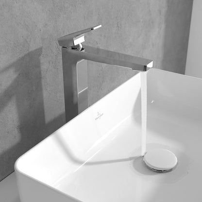 Висок смесител за умивалник Villeroy&Boch Architectura Square хром гланц с Push-Open вентил
