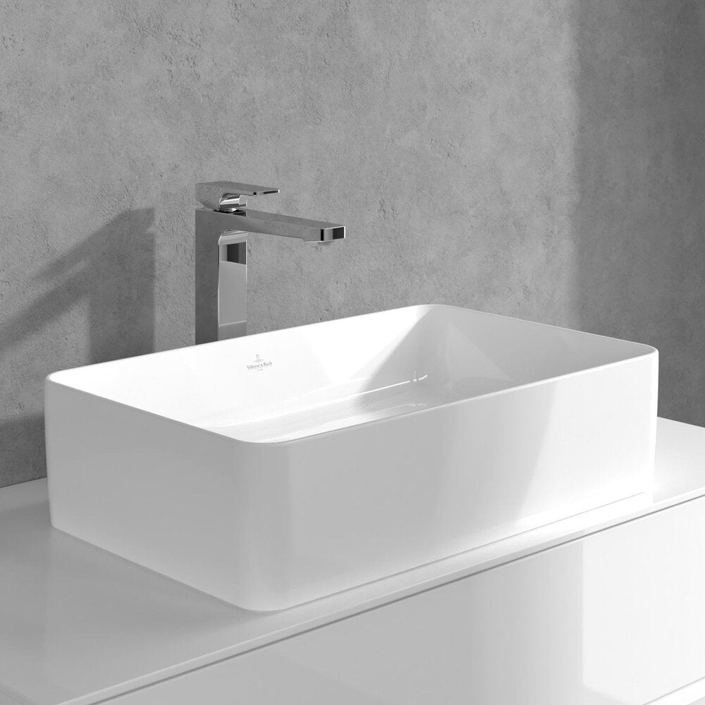 Висок смесител за умивалник Villeroy&Boch Architectura Square хром гланц с Push-Open вентил