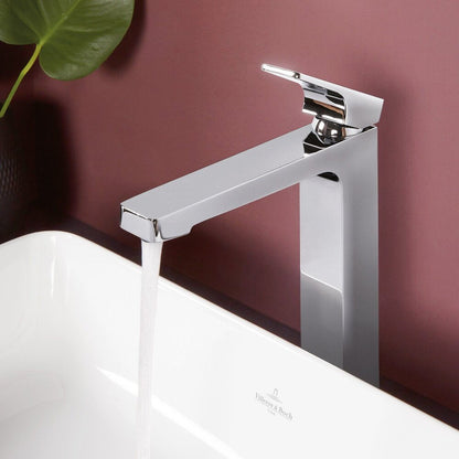 Висок смесител за умивалник Villeroy&Boch Architectura Square хром гланц с Push-Open вентил
