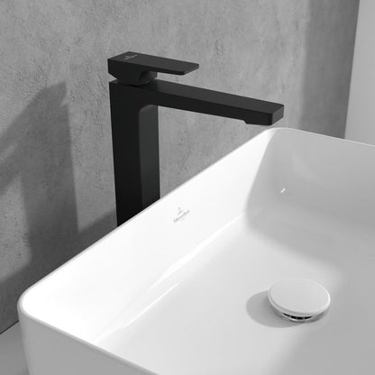 Висок смесител за мивка Villeroy&Boch Architectura Square черен мат с Push-Open вентил