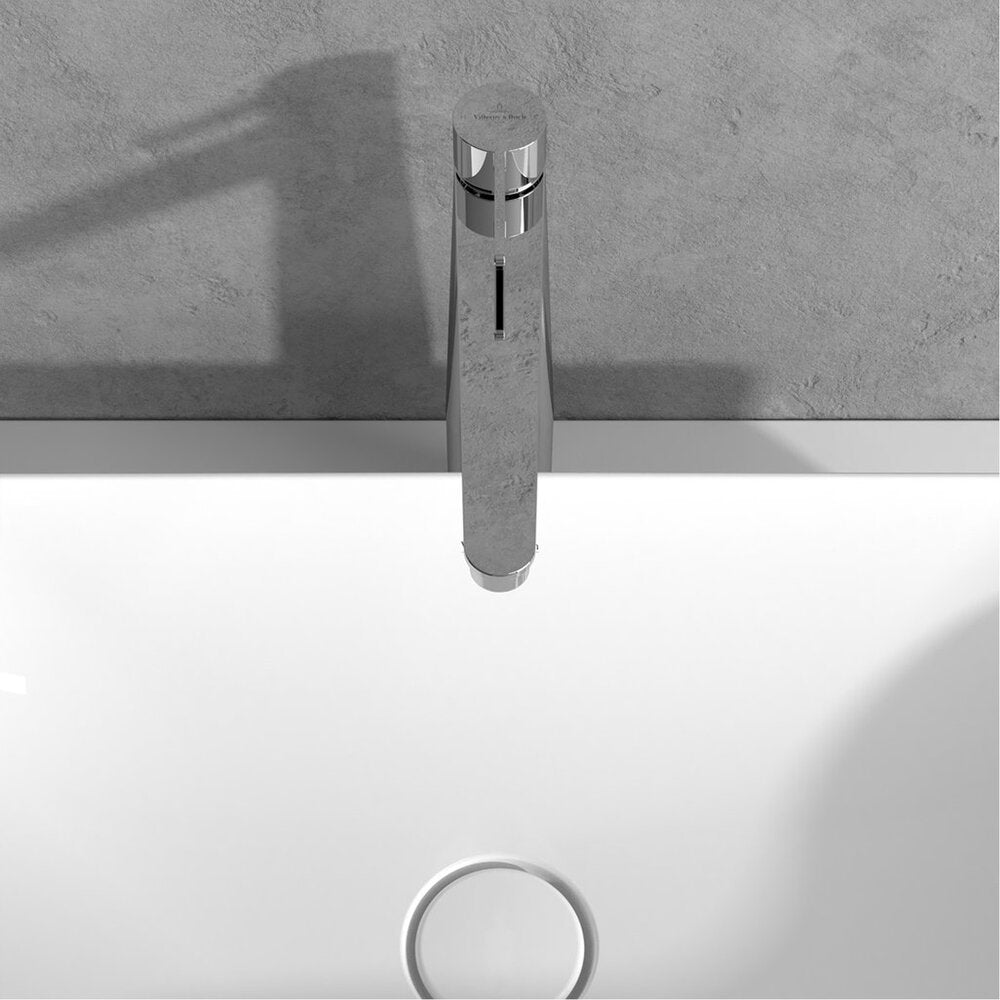 Висока смесител за умивалник Villeroy&Boch Conum с един лост хром гланц с Push-Open вентил