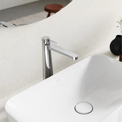 Висока смесител за умивалник Villeroy&Boch Conum с един лост хром гланц с Push-Open вентил