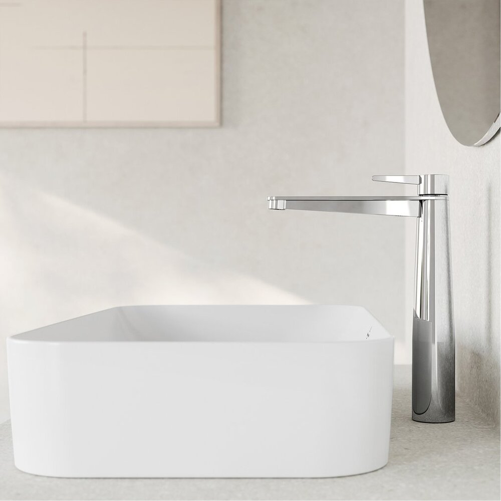 Висока смесител за умивалник Villeroy&Boch Conum с един лост хром гланц с Push-Open вентил