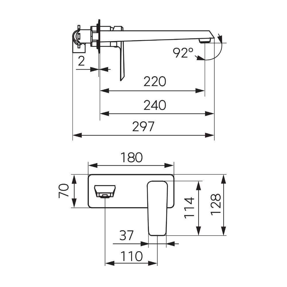 Вградена батерия за мивка FDesign Brина хром гланц с вградена част