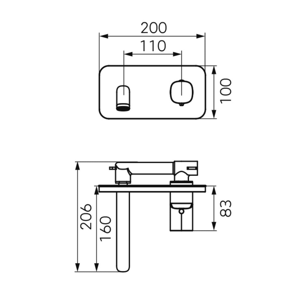 Built-in Washbasin Mixer FDesign Meandro Glossy Chrome with Concealed Body