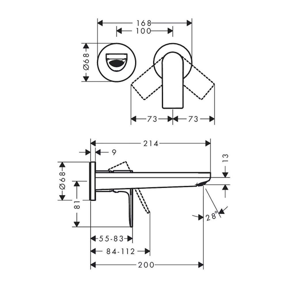 Hansgrohe Rebris E Built-in Basin Mixer Chrome