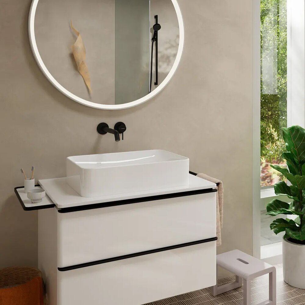 Вградена батерия за мивка Hansgrohe Tecturis S EcoSmart+ матово черно 22.5 cm без вградена част