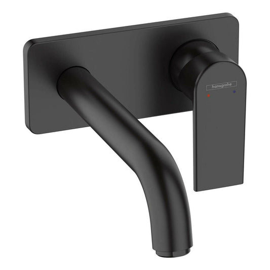 Hansgrohe Vernis Shape 20 cm Wall-Mounted Basin Mixer in Matt Black without Concealed Body
