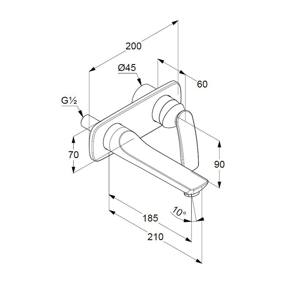 Kludi Balance Chrome Wall-Mounted Basin Mixer
