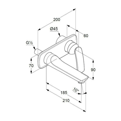 Kludi Balance Chrome Wall-Mounted Basin Mixer