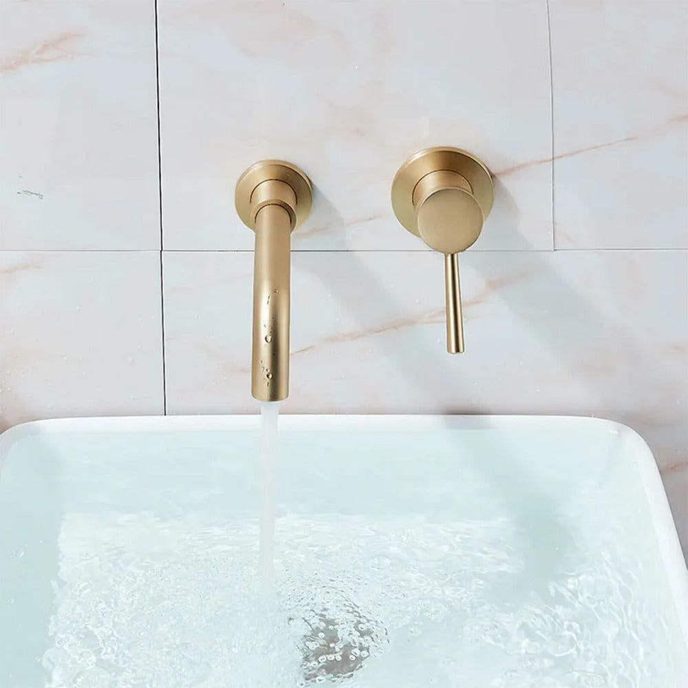 Rea Lungo Built-in Basin Mixer in Brushed Gold