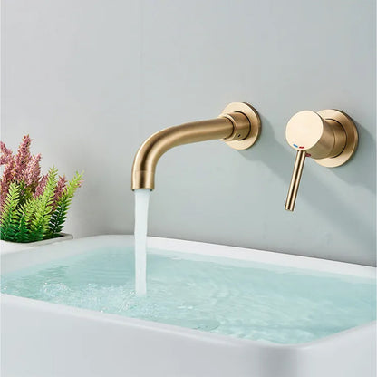 Rea Lungo Built-in Basin Mixer in Brushed Gold