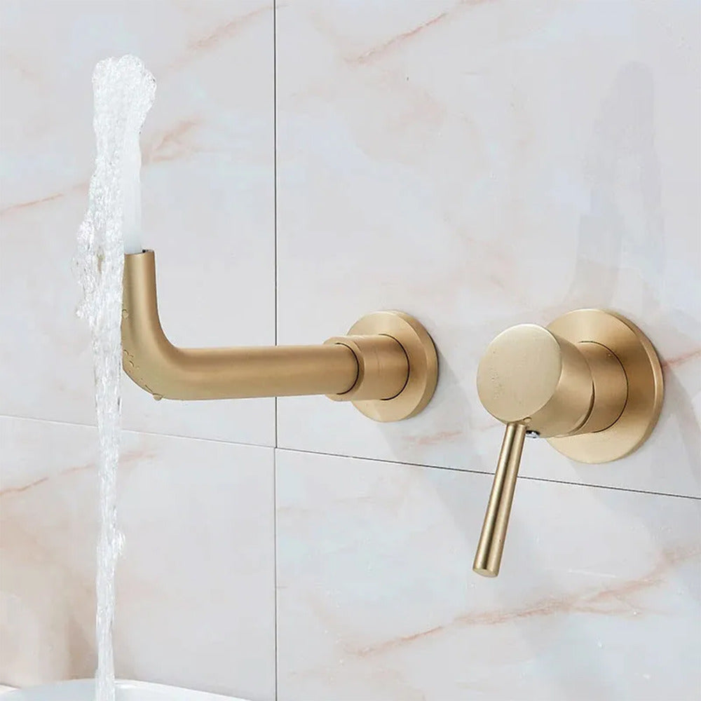 Rea Lungo Built-in Basin Mixer in Brushed Gold
