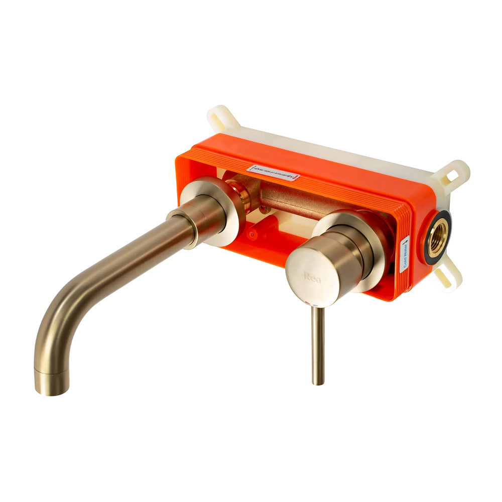 Rea Lungo Built-in Basin Mixer in Brushed Gold