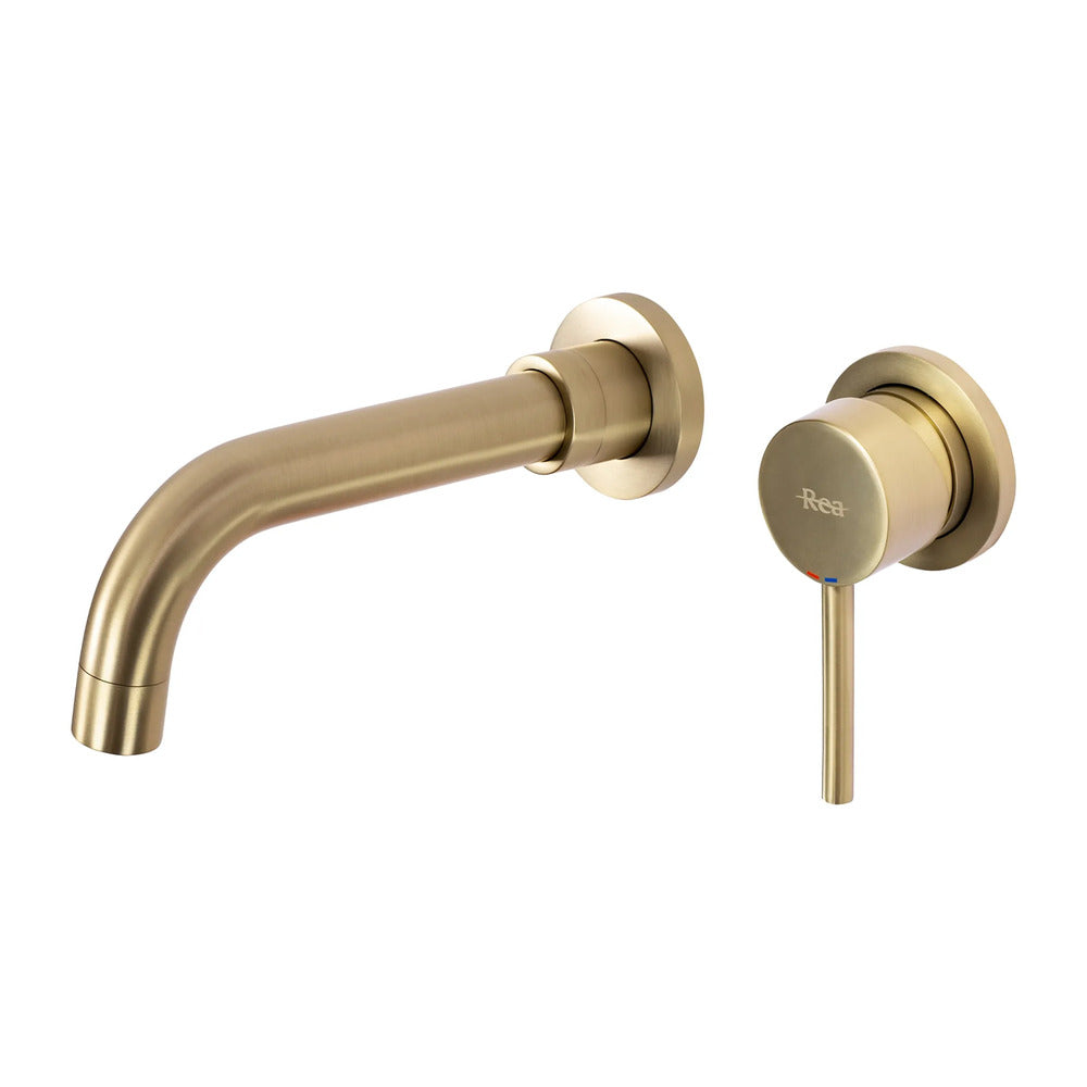 Rea Lungo Built-in Basin Mixer in Brushed Gold