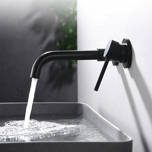 Rea Lungo Built-in Basin Mixer in Matte Black