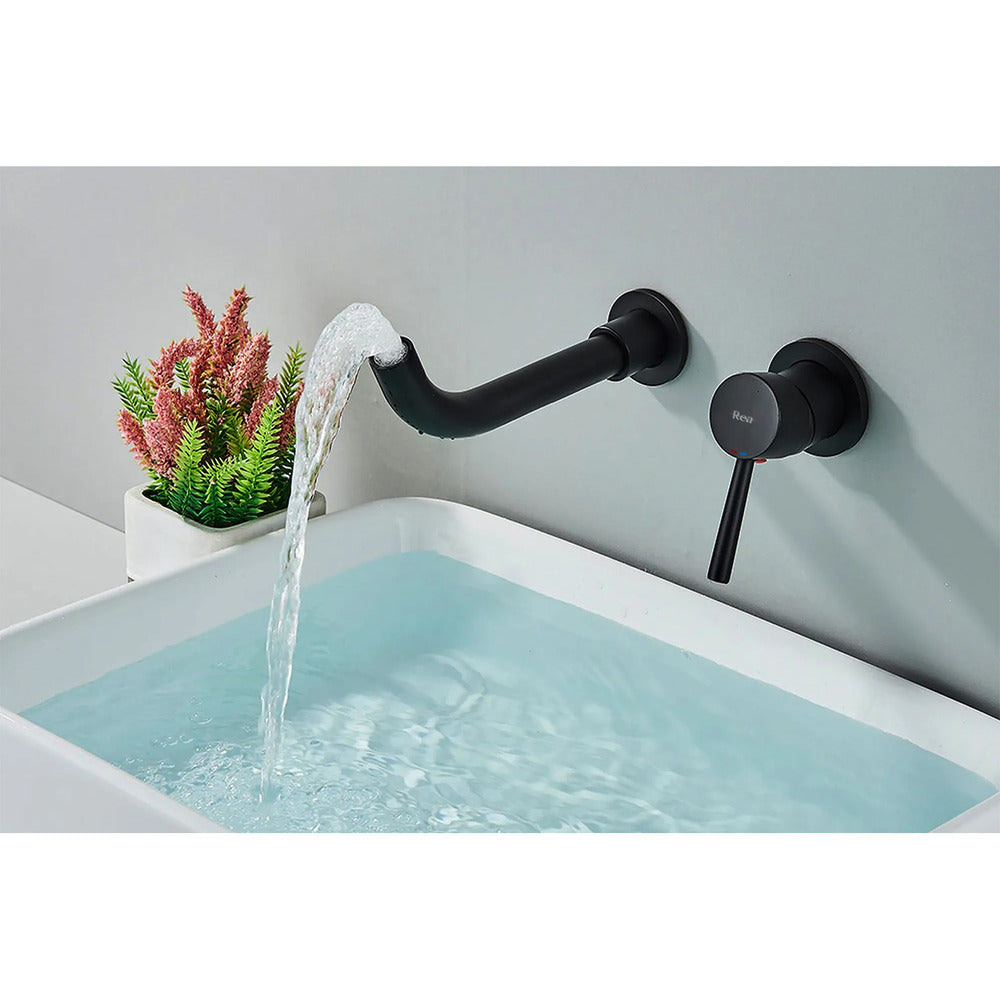 Rea Lungo Built-in Basin Mixer in Matte Black