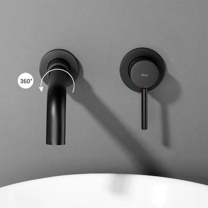 Rea Lungo Built-in Basin Mixer in Matte Black