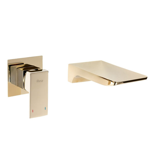 Rea Mason Glossy Gold Wall-Mounted Basin Mixer