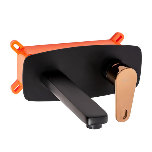 Rea Mild Built-in Tall Basin Mixer in Black - Rose Gold