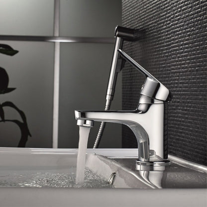 Inter Ceramic Alfi Single-Handle Sink Faucet Glossy Chrome with Hygienic Shower