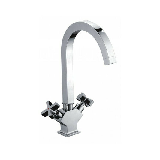 Inter Ceramic Art Double-Handle Sink Faucet in Polished Chrome