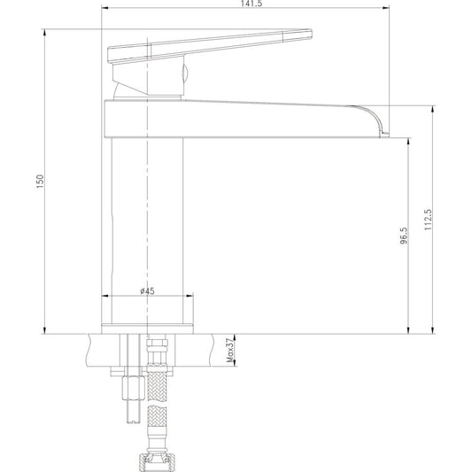 Basin mixer Inter Ceramic Cascada single lever matte nickel