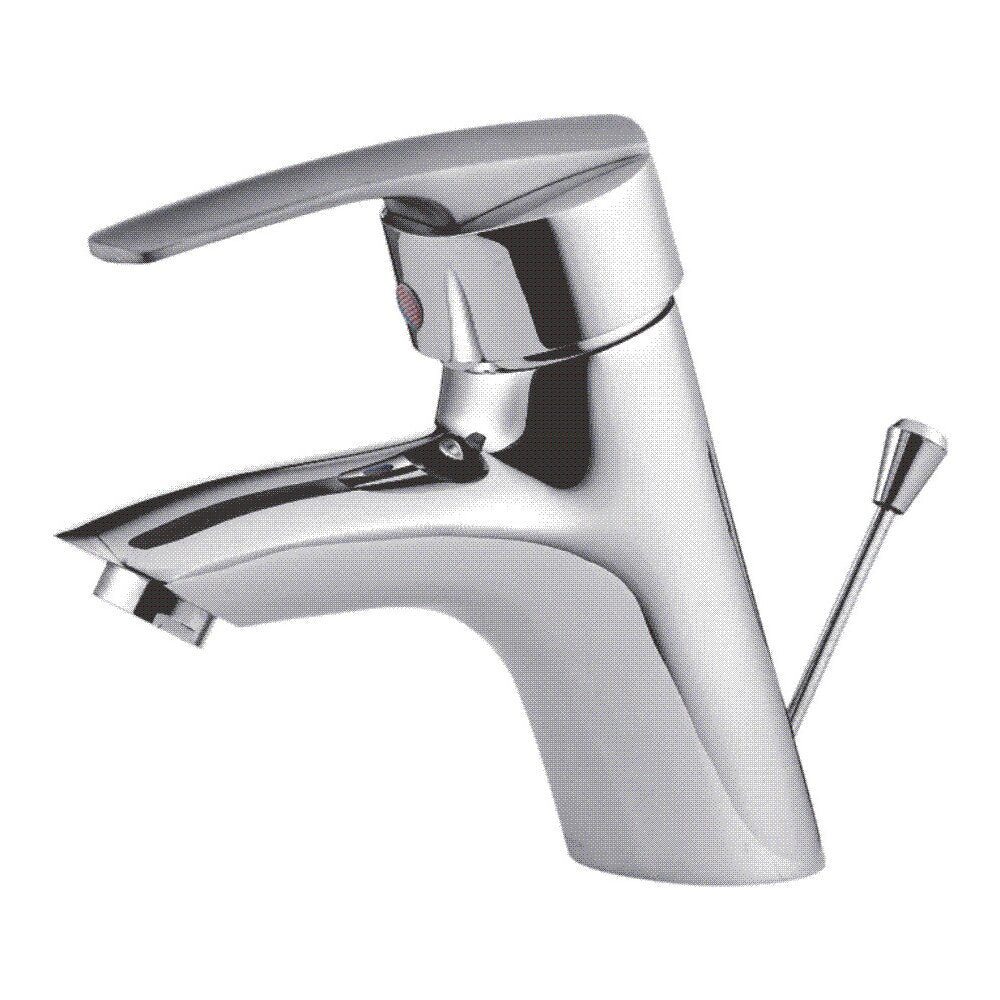 Inter Ceramic Fusa Single-Handle Sink Faucet Glossy Chrome with Drain