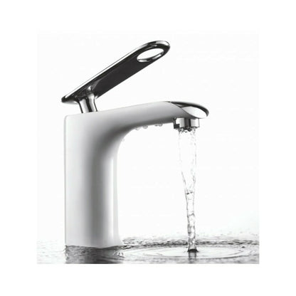 Inter Ceramic Melania Single-Handle Sink Faucet in Chrome-Matte White