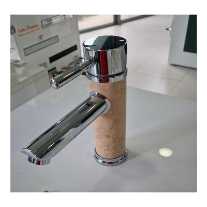 Basin Mixer Inter Ceramic Single-Handle Chrome-Natural Stone Finish