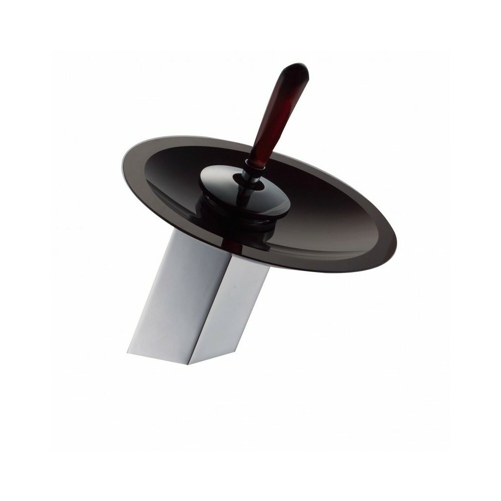 Inter Ceramic Orekio Single-Handle Sink Faucet Chrome - Black Glass