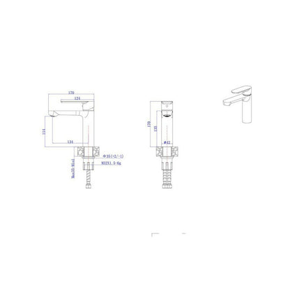 Basin mixer Inter Ceramic Trento single lever brushed gold