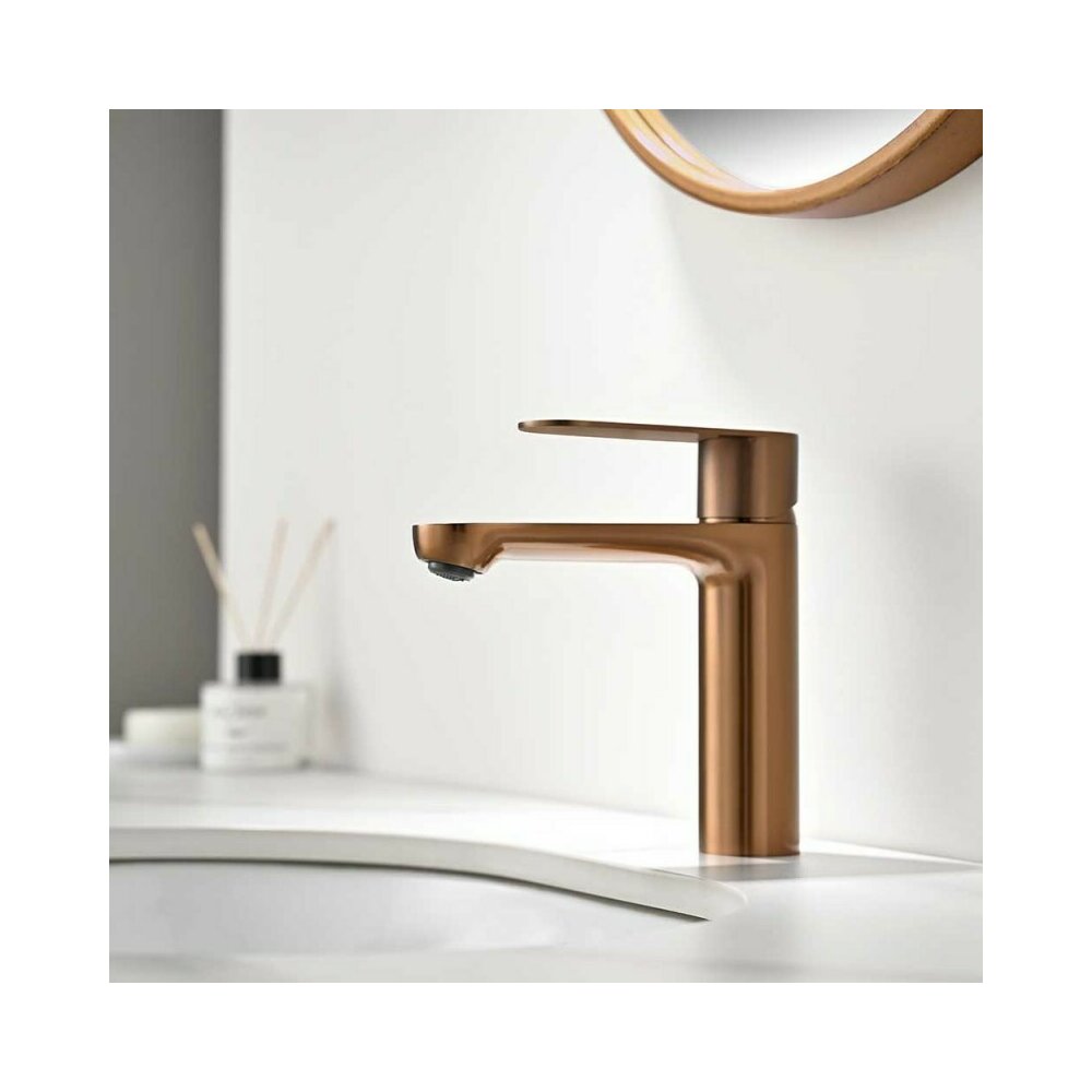 Basin mixer Inter Ceramic Verona single lever brushed rose gold