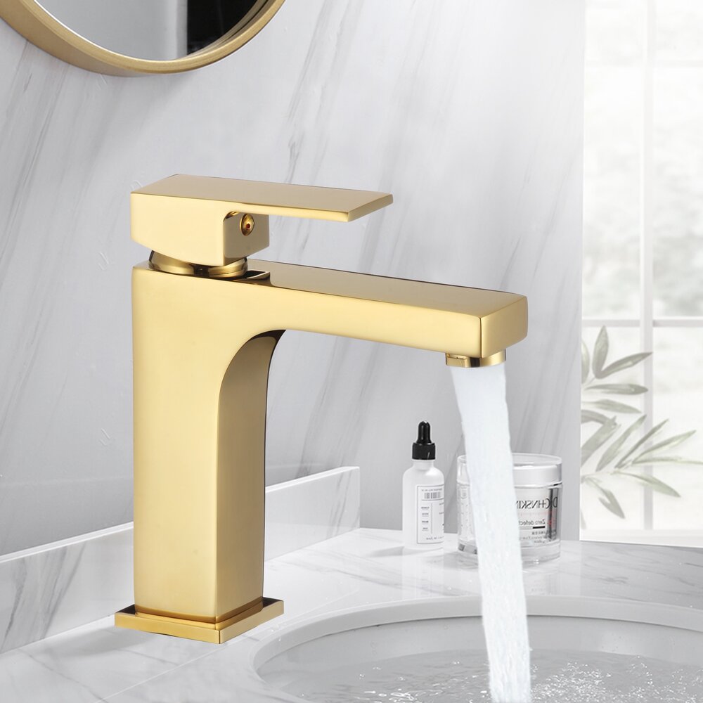 Inter Ceramic Yasmina Single-Handle Sink Faucet Glossy Gold
