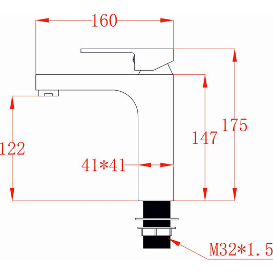 Basin mixer Inter Ceramic Yasmina single lever matte gray - Gun Gray