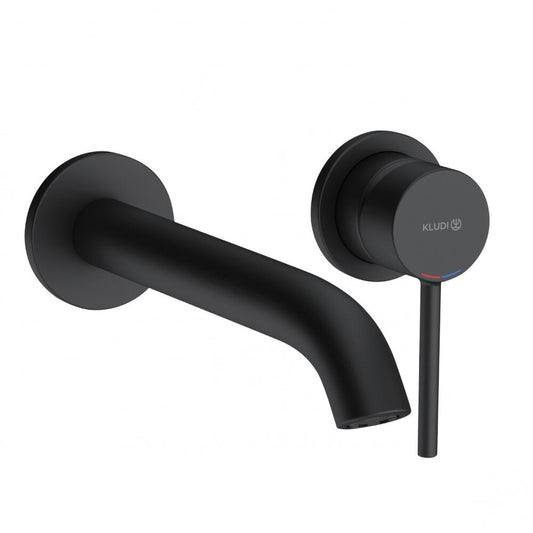 Kludi Bozz Matte Black Basin Mixer with 23 cm Spout