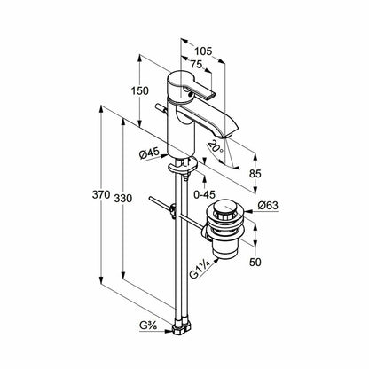 Kludi Lobo Single-Lever Basin Mixer in Chrome