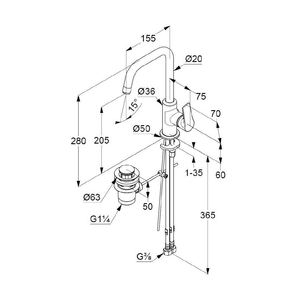 Kludi Pure&Solid Basin Mixer with Side Control