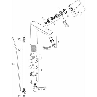 Смесител за мивка с една ръкохватка мат бял Hansgrohe Talis E 150